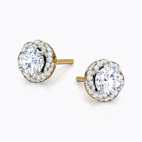 Tana Solitaire Stud Earrings Solitaire Earrings 14 Karat Yellow Gold Tana Solitaire Stud Earrings