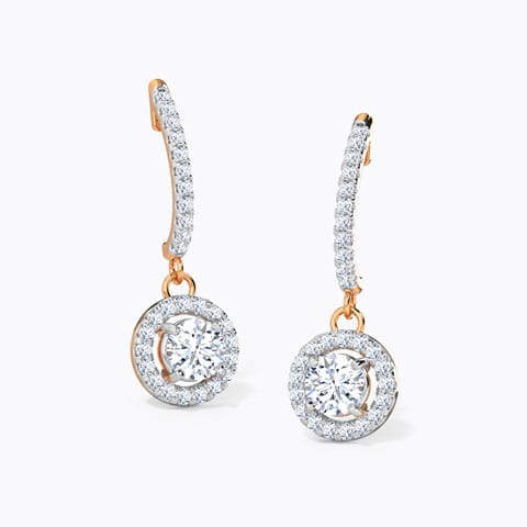 Debbie Bling Solitaire Drop Earrings Solitaire Earrings 14 Karat Rose Gold Debbie Bling Solitaire Drop Earrings