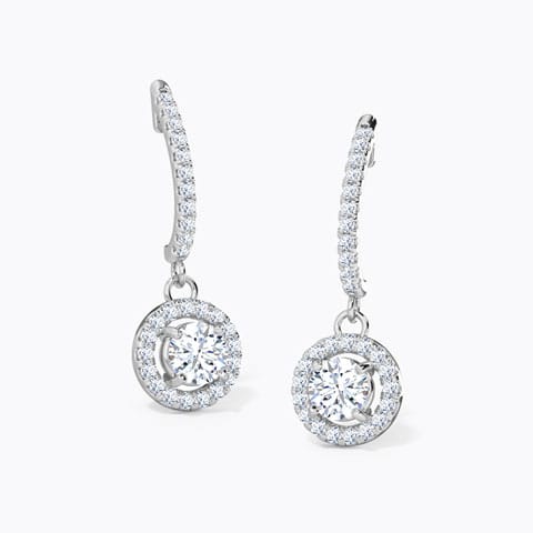 Debbie Bling Solitaire Drop Earrings Solitaire Earrings 14 Karat White Gold Debbie Bling Solitaire Drop Earrings