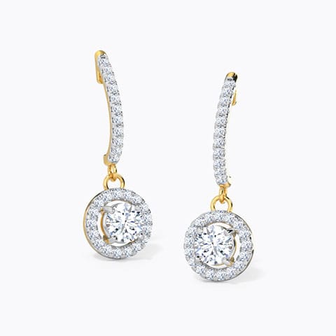 Debbie Bling Solitaire Drop Earrings Solitaire Earrings 14 Karat Yellow Gold Debbie Bling Solitaire Drop Earrings
