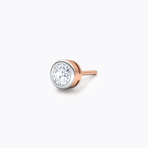 Hawk Solitaire Stud for Men Solitaire Earrings 14 Karat Rose Gold Hawk Solitaire Stud for Men
