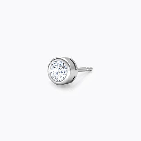 Hawk Solitaire Stud for Men Solitaire Earrings 18 Karat White Gold Hawk Solitaire Stud for Men