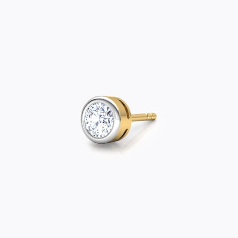 Hawk Solitaire Stud for Men Solitaire Earrings 14 Karat Yellow Gold Hawk Solitaire Stud for Men