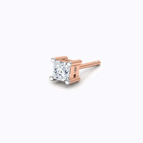 Luke Solitaire Stud for Men Solitaire Earrings 14 Karat Rose Gold Luke Solitaire Stud for Men