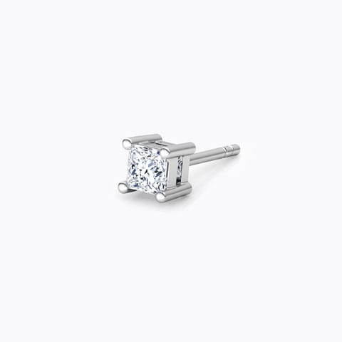 Luke Solitaire Stud for Men Solitaire Earrings 18 Karat White Gold Luke Solitaire Stud for Men