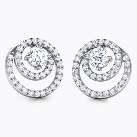 Shimmer Encircle Solitaire Stud Earrings Solitaire Earrings 18 Karat White Gold Shimmer Encircle Solitaire Stud Earrings