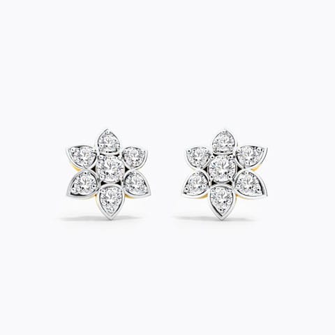 Blossom Solitaire Stud Earrings Solitaire Earrings 18 Karat Yellow Gold Blossom Solitaire Stud Earrings
