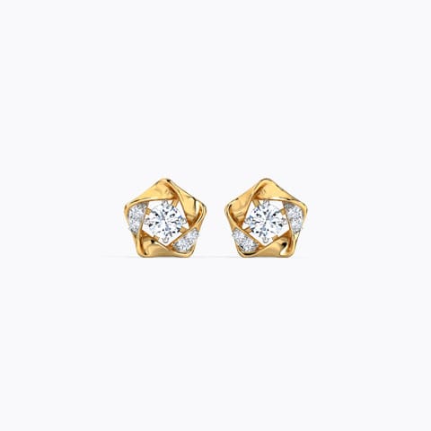 Starlight Solitaire Detachable Stud Earrings Solitaire Earrings 18 Karat Two Tone Gold Starlight Solitaire Detachable Stud Earrings