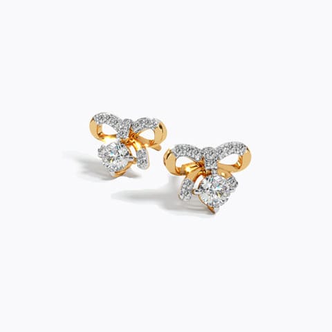 Adorable Solitaire Stud Earrings Solitaire Earrings 18 Karat Yellow Gold Adorable Solitaire Stud Earrings