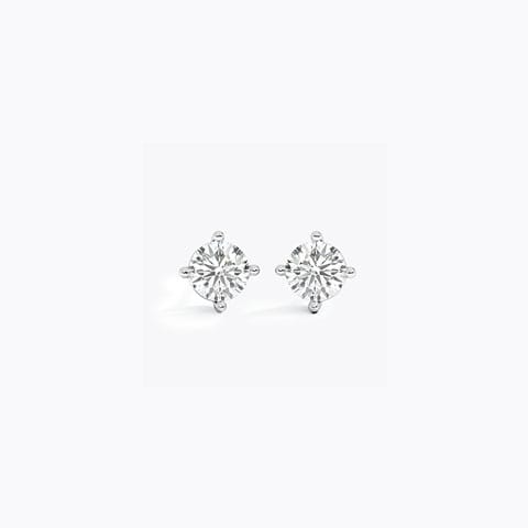 Ki Solitaire Stud Earrings Solitaire Earrings 18 Karat White Gold Ki Solitaire Stud Earrings