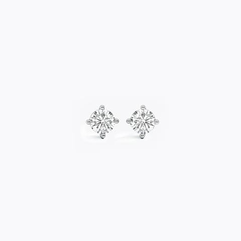 Mount Solitaire Studs Solitaire Earrings 18 Karat White Gold Mount Solitaire Studs