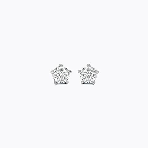 Moony Solitaire Stud Earrings Solitaire Earrings 18 Karat White Gold Moony Solitaire Stud Earrings