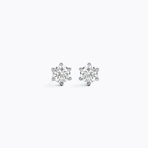 Vibrant Solitaire Stud Earrings Solitaire Earrings 18 Karat White Gold Vibrant Solitaire Stud Earrings
