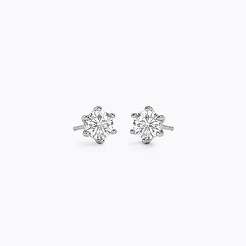 Clarity Solitaire Stud Solitaire Earrings 18 Karat White Gold Clarity Solitaire Stud