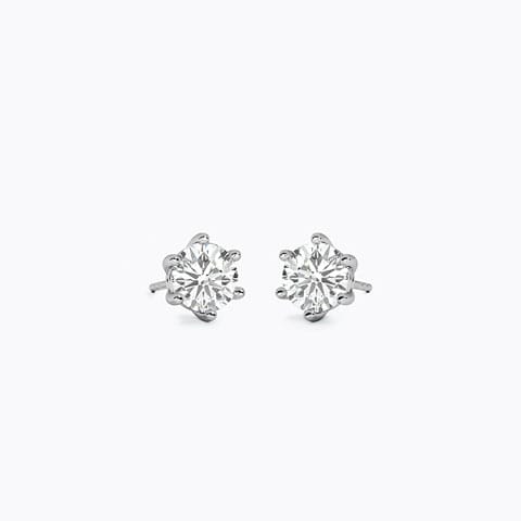 Shine Solitaire Stud Earrings Solitaire Earrings 18 Karat White Gold Shine Solitaire Stud Earrings