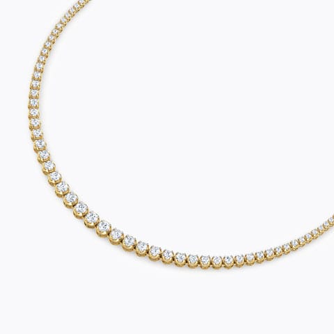 Single Line Illusion Solitaire Necklace Solitaire Necklaces 18 Karat Yellow Gold Single Line Illusion Solitaire Necklace