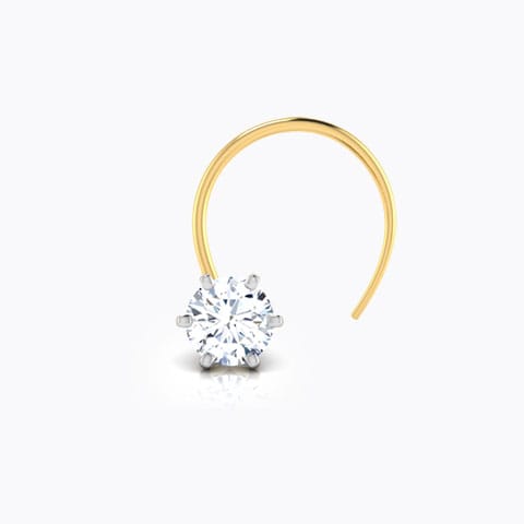 Petunia Solitaire Nose Pin Solitaire Nose pin 18 Karat Yellow Gold Petunia Solitaire Nose Pin