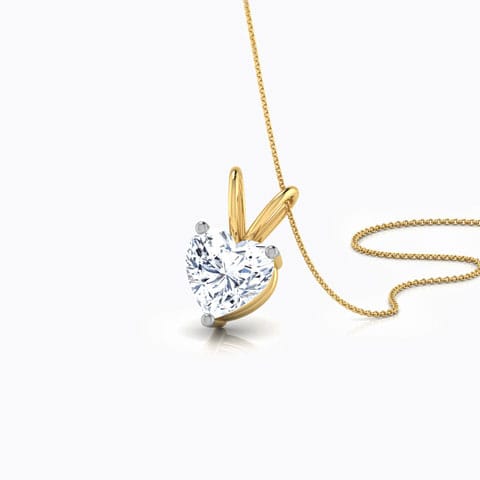 Loopy Heart Solitaire Pendant Solitaire Pendants 18 Karat Yellow Gold Loopy Heart Solitaire Pendant