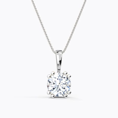 Simple Solitaire Pendant Solitaire Pendants 18 Karat White Gold Simple Solitaire Pendant