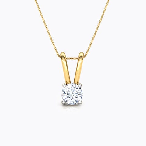 V' Loop Solitaire Pendant Solitaire Pendants 18 Karat Yellow Gold V' Loop Solitaire Pendant