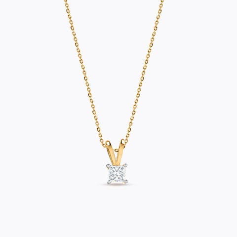Glimmer Princess Solitaire Pendant Solitaire Pendants 18 Karat Yellow Gold Glimmer Princess Solitaire Pendant