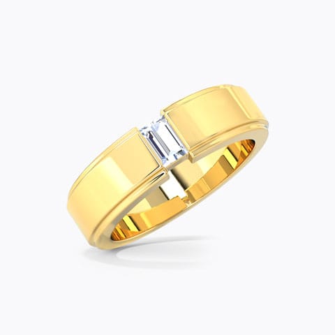 Solitaire Baguette Diamond Ring Solitaire Rings 14 Karat Yellow Gold Solitaire Baguette Diamond Ring