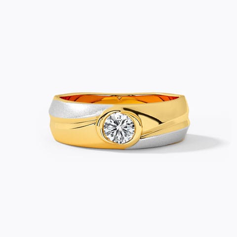Turia Solitaire Ring for Men Solitaire Rings 18 Karat Yellow Gold Turia Solitaire Ring for Men