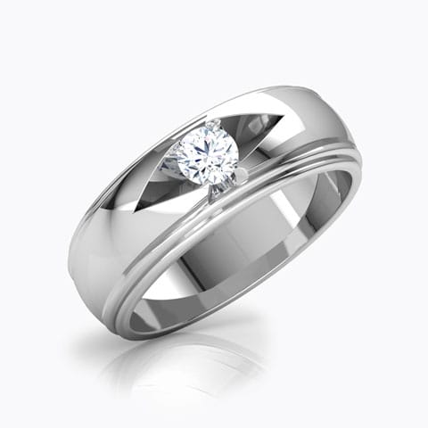 Frances Solitaire Ring for Men Solitaire Rings 18 Karat White Gold Frances Solitaire Ring for Men