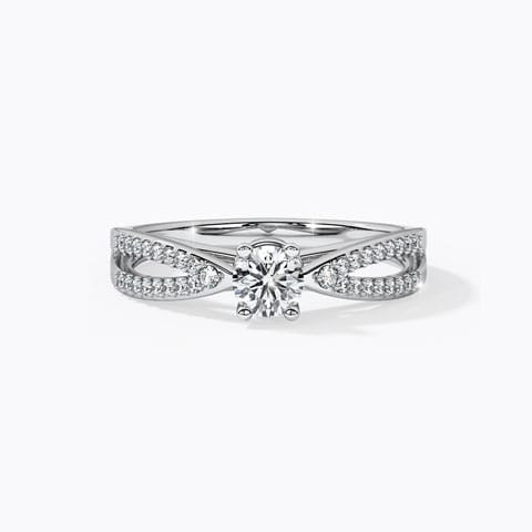 Love Knot Solitaire Ring Solitaire Rings 18 Karat White Gold Love Knot Solitaire Ring