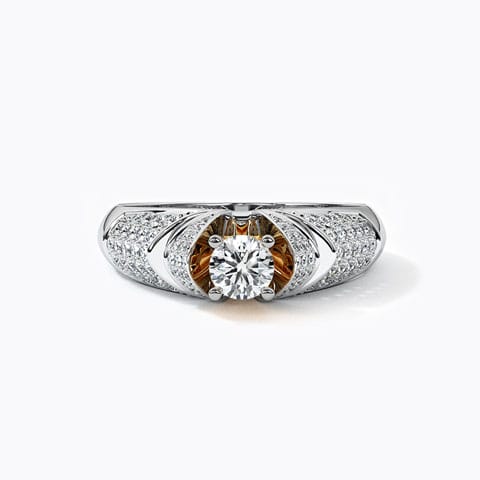 Radiance Solitaire Ring Solitaire Rings 18 Karat Two Tone Gold Radiance Solitaire Ring