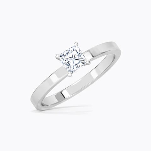 Glee Princess Solitaire Ring Solitaire Rings 14 Karat White Gold Glee Princess Solitaire Ring