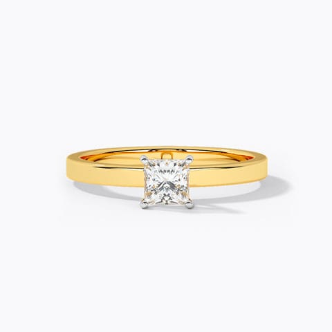 Glee Princess Solitaire Ring Solitaire Rings 18 Karat Yellow Gold Glee Princess Solitaire Ring