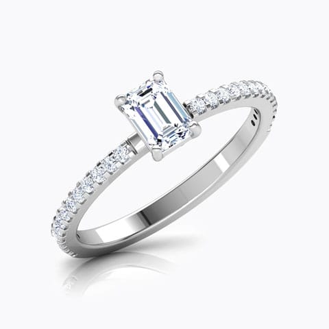 Classic Emerald Solitaire Ring Solitaire Rings 14 Karat White Gold Classic Emerald Solitaire Ring