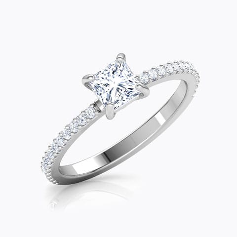 Zest Princess Solitaire Ring Solitaire Rings 14 Karat White Gold Zest Princess Solitaire Ring