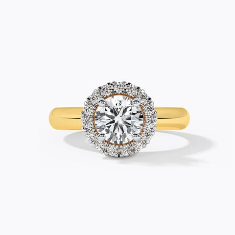 Floral Solitaire Ring Solitaire Rings 18 Karat Yellow Gold Floral Solitaire Ring
