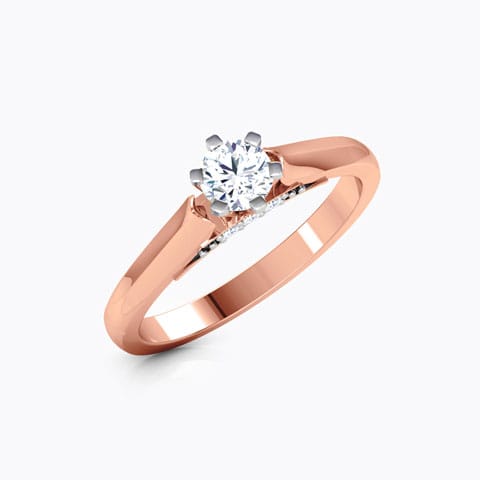 Sparkle & Swirl Solitaire Ring Solitaire Rings 14 Karat Rose Gold Sparkle & Swirl Solitaire Ring