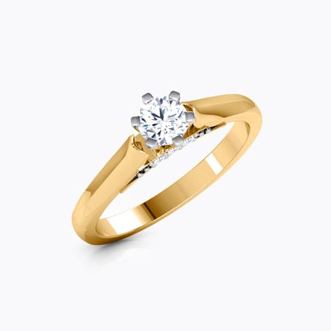 Sparkle & Swirl Solitaire Ring Solitaire Rings 14 Karat Yellow Gold Sparkle & Swirl Solitaire Ring