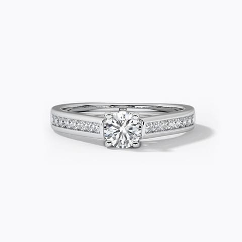 Katie Channel Solitaire Ring Solitaire Rings 18 Karat White Gold Katie Channel Solitaire Ring