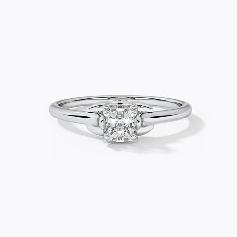 Jade Classic Solitaire Ring Solitaire Rings 18 Karat White Gold Jade Classic Solitaire Ring