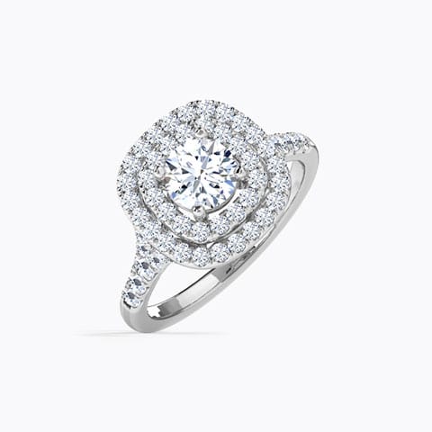 Paola Halo Solitaire Ring Solitaire Rings 18 Karat White Gold Paola Halo Solitaire Ring