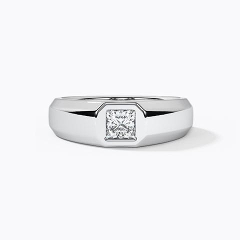Nick Solitaire Ring for Men Solitaire Rings 18 Karat White Gold Nick Solitaire Ring for Men
