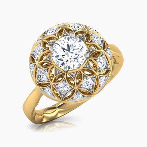 The Taj Aura Solitaire Ring Solitaire Rings 14 Karat Yellow Gold The Taj Aura Solitaire Ring