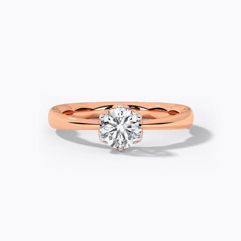 Flower Held Solitaire Ring Solitaire Rings 14 Karat Rose Gold Flower Held Solitaire Ring