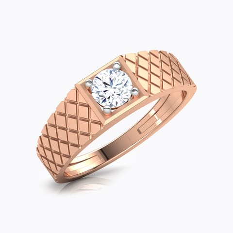 Harry Solitaire Ring for Men Solitaire Rings 18 Karat Rose Gold Harry Solitaire Ring for Men