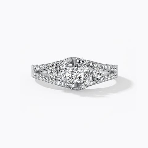 Glitter Twirl Solitaire Ring Solitaire Rings 18 Karat White Gold Glitter Twirl Solitaire Ring