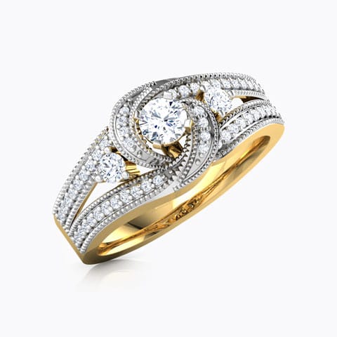 Glitter Twirl Solitaire Ring Solitaire Rings 14 Karat Yellow Gold Glitter Twirl Solitaire Ring