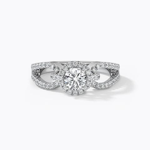 Eleanor Hoop Solitaire Ring Solitaire Rings 18 Karat White Gold Eleanor Hoop Solitaire Ring
