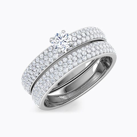 Gleam Solitaire Bridal Ring Set Solitaire Rings 14 Karat White Gold Gleam Solitaire Bridal Ring Set
