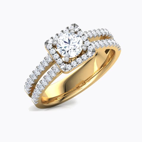 Cristina Quad Solitaire Ring Solitaire Rings 14 Karat Yellow Gold Cristina Quad Solitaire Ring