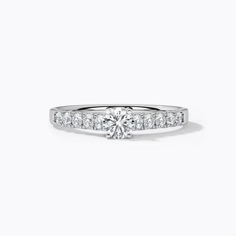 Aubrey Classic Solitaire Ring Solitaire Rings 18 Karat White Gold Aubrey Classic Solitaire Ring